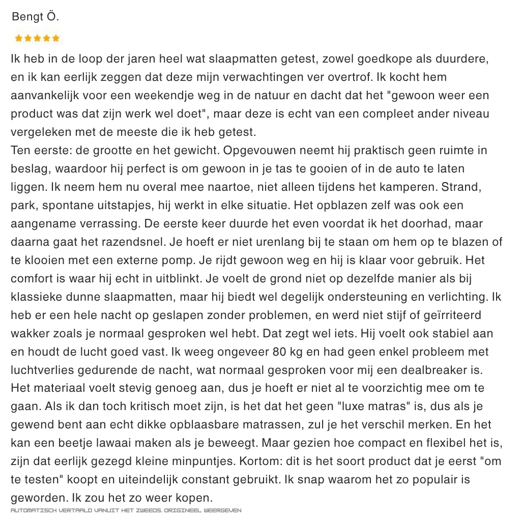LUFTA PocketBed Plus| Comfortabel slapen waar je ook bent