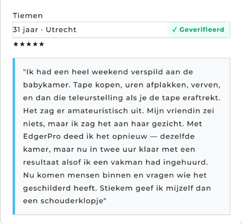EdgerPro | Strakke verflijnen zonder afplakken, in één beweging