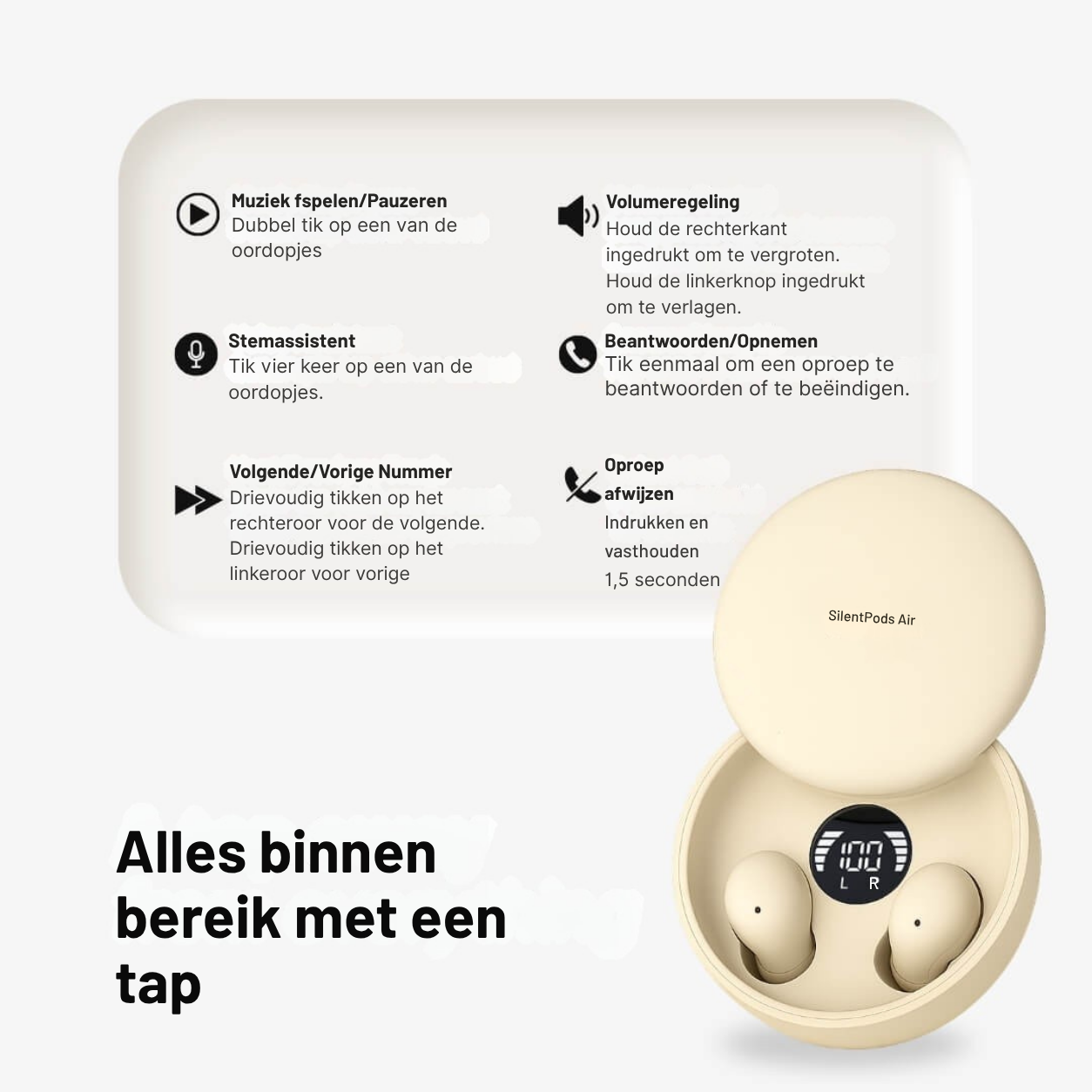 SilentPods Air | De bijna onzichtbare earbuds voor kleine oren & volledige rust